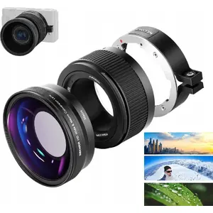 Neewer 2-in-1 HD Wide 18mm 0.75x + 10x Macro Lens Attachment for Sony ZV-1