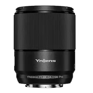 Objektīvs Yongnuo YN-50MM F1.8X DA DSM PRO — 50 mm fiksēts, F1.8, bajonetes stiprinājums, 11 elementi/8 grupas, filtra 50 mm, garums 85 mm