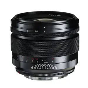 SLR standard lens Voigtländer Nokton 50mm f/1.0 — 9 elements/7 groups, filter 67mm, length 64mm, black