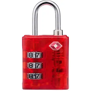 Luggage combination TSA padlock Dunlop red — travel lock for suitcases and bags