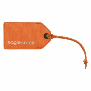 Ceļojuma piekārtne Aptel EC010406820 — poliestera bagāžas birka, oranža, cilpas stiprinājums, 150×70 mm