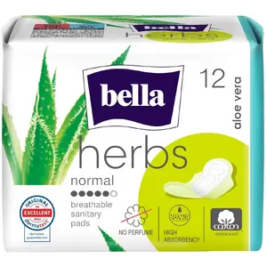 Гигиенические прокладки No name TZMO BELLA PODP. HERBS A`12 ALOES – 12 шт., с экстрактом алоэ