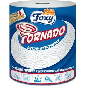 Papīra dvieļi Foxy Tornado 3 slāņi, iepakojuma svars 1 kg, zīmols Foxy