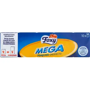 Foxy Mega sejas salvetes — 10 iepakojumi pa 9 salvetēm