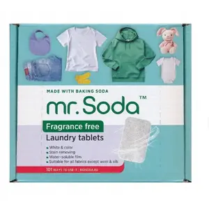 Laundry tablets Mr&Mrs Fragrance Soda 30 pcs × 25 g — compact single-dose detergent tablets