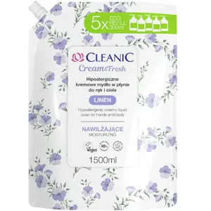Šķidrais roku un ķermeņa ziepes Compagnie de Provence CLEANIC Cream & Fresh Linen 1500 ml hypoalerģisks