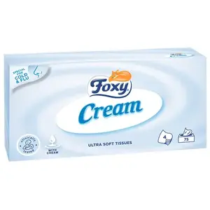 Foxy krēmveida baltas celulozes salvetes, 75 gab. — vienreizlietojamas celulozes salvetes
