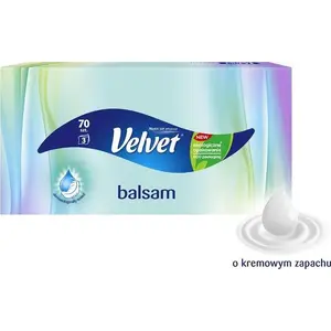Facial tissues Velvet Balsam with creamy fragrance, 70 sheets, 3-ply