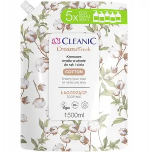Kremšķīdains šķidrais ziepes Compagnie de Provence CLEANIC Cream & Fresh Cotton — nomierinošs roku un ķermeņa 1500 ml