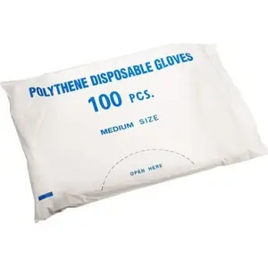 Vienspējas cimdi LDPE izm. M, 100 gab. iepakojumā — No name