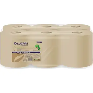 Tīrīšanas ruļļi Karen L-ONE Maxi (852277) — centrālā dozēšana, 2 slāņi celuloze, 158 m, Fiberpack, 6 ruļļi
