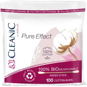 Higiēnas vates kociņi HARPER Cleanic Pure Effect — 100 gab., folijas iepakojumā
