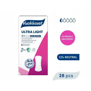 Тонкие гигиенические прокладки Vuokkoset ULTRA LIGHT — лёгкая впитываемость, 28 шт.