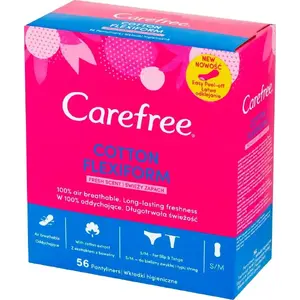 Higiēniskās ieliktņi Carefree Cotton Flexiform ar svaiga aromāta, 56 gab. - Carefree