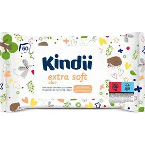 Sejas salvetes Kindii CHUSTECZKI EXTRA SOFT ALOE (ar alveju, 62137)