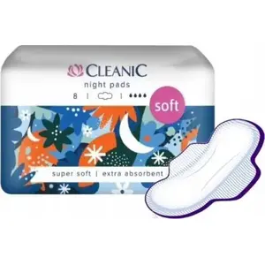 Прокладки CLEANIC Soft Night с крылышками, 8 шт.