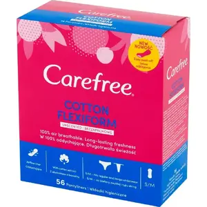 Higiēniskās paketes Carefree Cotton Flexiform bez smaržas 56 gab. – Carefree 512194