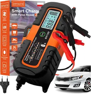 Auto akumulatora lādētājs zenwire JMD-6S — 6V/12V ar AGM atjaunošanas funkciju, automātiska uzlāde