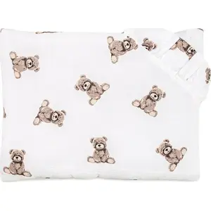 Muslin Baby Pillow 35x45 cm by pulp bamboo — muslin cover with teddy design