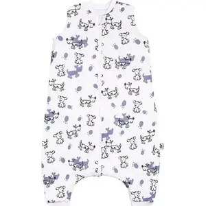 Baby sleep sack PULP BAMBOO 1 TOG with attached footies, size for ages 1–2.5 years, 'Dogs' pattern