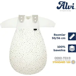 Sleeping bag set Alvi Baby-Maksio Jersey Aqua Dot size 50/56 – 3-piece infant sleep set