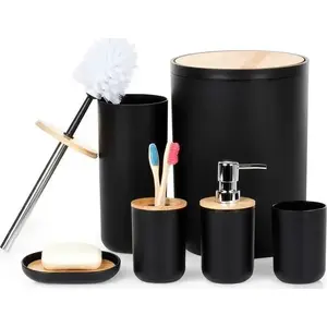 Bathroom accessory set Vilde 6-piece model 568053 black