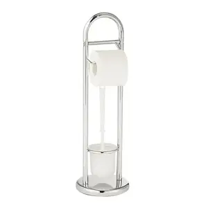 Toilet brush and holder Wenko Siena Chrome — chrome finish, PP holder, 190×190×630 mm