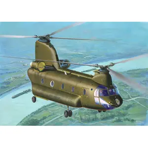 Saliekamā helikoptera modelis Revell CH-47D Chinook 1:144 — garums 119 mm, rotora Ø 126 mm