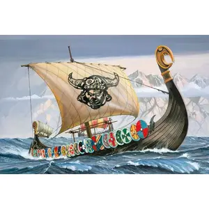 Burāšanas kuģa modelis REVELL Viking Ship komplekts salikšanai, mērogs 1:50 — garums 385 mm, augstums 237 mm