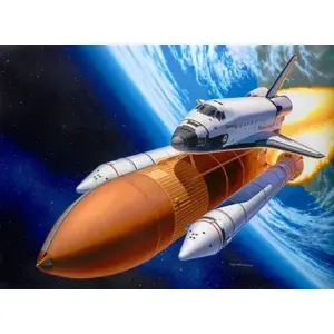 Scale model kit REVELL Space Shuttle Discovery with booster rockets 1:144, width 437 mm