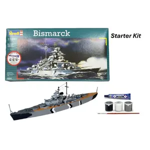 Modeļu komplekts REVELL Starter Kit - Bismarck (kuģa modelis, iesācējiem)