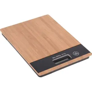Kitchen scale Excellent Houseware 5 kg flat electronic bamboo surface