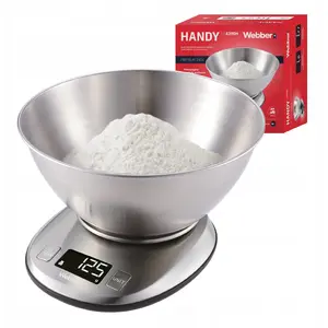 Virtuves svari Webber EK4390 INOX nerūsējošā tērauda LCD 5 kg 1 g bļoda tarēšana