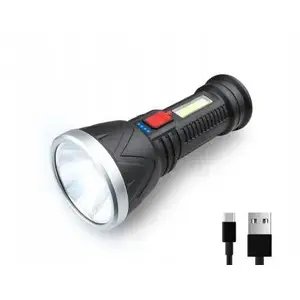 Handheld flashlight LTC 1-LED XPE+COB 3W 500 lm, 2400 mAh battery, IP65, USB-C