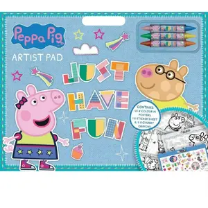 peppa pig Zīmēšanas bloks ar 3 krītiņiem un uzlīmju lapu — Peppa Pig komplekts