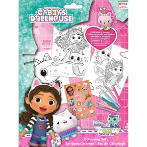 Coloring set Kids Euroswan Gabby's Dollhouse GD00082 — coloring book, 6 crayons, stickers (Koci Domek Gabi)