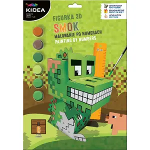 Derform ZEST KREAT paint-by-numbers kit — Dragon 3D design, children’s creative set