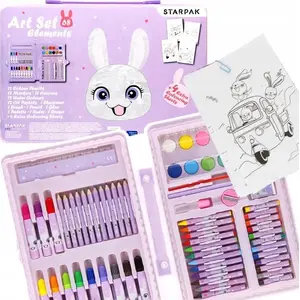 STARPAK Art set ZEST ART 68 pieces – rabbit motif storage pouch