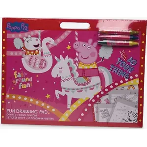 Zīmēšanas bloks Peppa Pig Fun Artist ar 3 krītiņiem un uzlīmju lapu no peppa pig