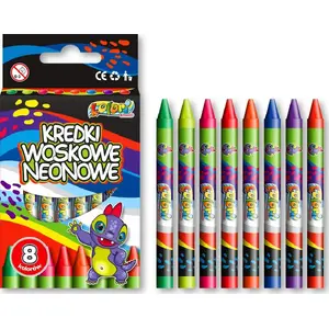 Crayons Penmate Neon Dino — Penmate 8 neon wax colors (set)