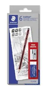 Grafīta zīmuļi Staedtler tradition 110, komplekts 6 gab., FSC sertificēts