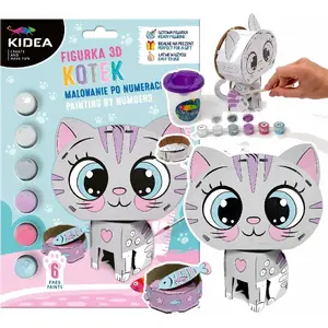 Derform painting kit for children — paint-by-numbers 3D cat set