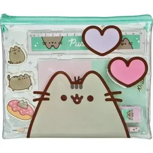 Undercover skolas piederumu komplekts Pusheen — 8 priekšmeti (pildspalvas, zīmuļi, dzēšgumija, asināmais, lineāls, krāsainas lietas)