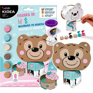 Derform creative paint-by-numbers 3D kit for kids — Derf Kidea set (F3DMNMKA)