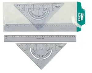 Lineāļu komplekts Linex 2602 — 2 gab. (caurspīdīgs): lineāle un trijstūris