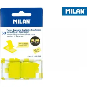 Прозрачные флуоресцентные закладки Milan 45 × 25 мм, 50 шт.