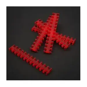 Kabeļu ķemme King Mod Services ZUUV-143, 24 atveres, 3 mm, sarkana, 5 gab.
