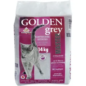 Наполнитель для кошек Pet Earth Golden Grey Master 14 кг — аромат детской пудры