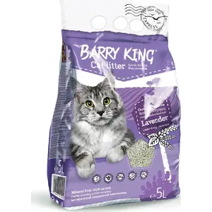 Clumping Cat Litter Barry King Lawenda 5 L – scented lavendar formula, 5-liter bag