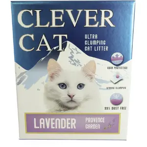 Cat litter Clever Cat lavender scent 10 L, clumping mineral litter